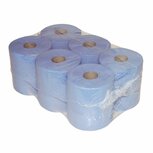 6x Blue cleaning paper rolls