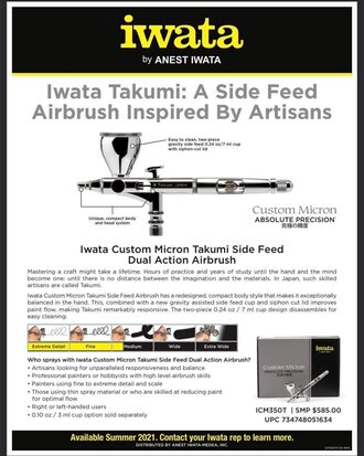 Iwata Micron CM-SB Takumi (temporarily free soft spring and open aircap)