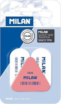 Milan 3 erasers set