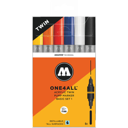 MOLOTOW ONE4ALL Acrylic Twin Marker Basis set 1