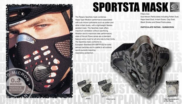 Respro Sportsta Camo Grey/Black L